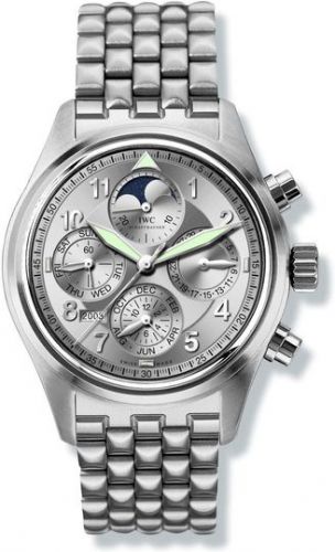 IWC Pilot's Watch Spitfire Chronograph Perpetual Calendar Stainless Steel Silver Sincere
