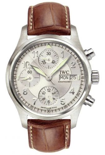 IWC Pilot's Watch Spitfire Chronograph Stainless Steel Silver Italian Strap