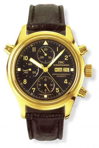 IWC Pilot's Watch Doppelchronograph Yellow Gold Black French