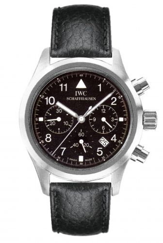 IWC Pilot's Watch Chronograph Mecaquartz Stainless Steel Black Strap