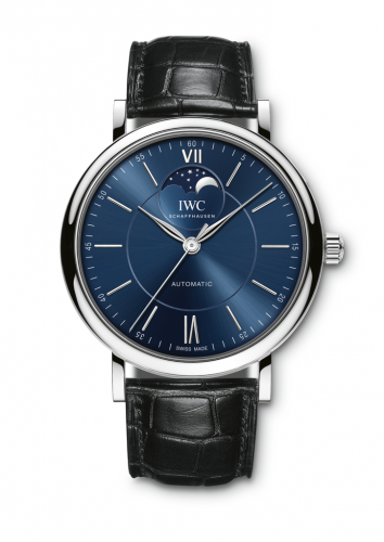 IWC Portofino Automatic Moonphase Stainless Steel Blue Alligator