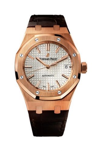 Audemars Piguet Royal Oak 15450 Selfwinding Pink Gold Silver Strap