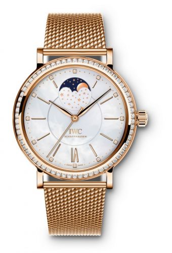 IWC Portofino Automatic Moon Phase 37 Red Gold Diamond MOP Bracelet