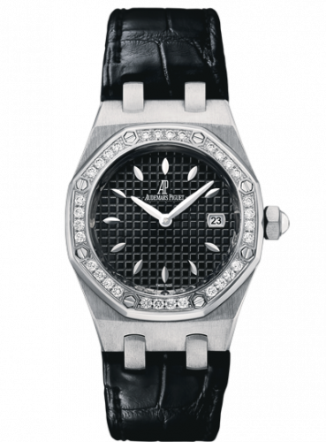 Audemars Piguet Royal Oak Quartz 67621 Stainless Steel Diamond Black Alligator