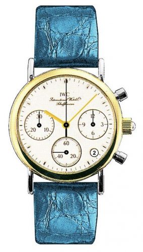 IWC Portofino Lady Chronograph MecaQuartz Stainless Steel Yellow Gold White Alligator