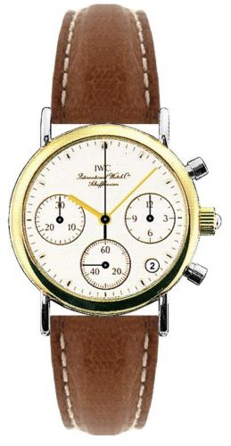 IWC Portofino Lady Chronograph MecaQuartz Stainless Steel Yellow Gold White Calf