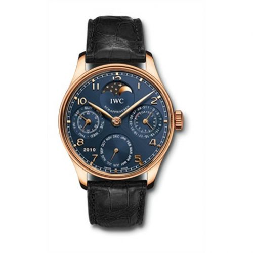 IWC Portuguese Perpetual Calendar 5022 Rose Gold Blue