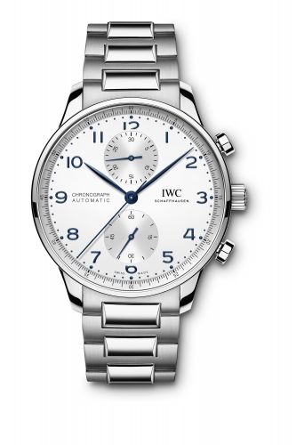 IWC Portugieser Chronograph Stainless Steel Silver - Blue Bracelet