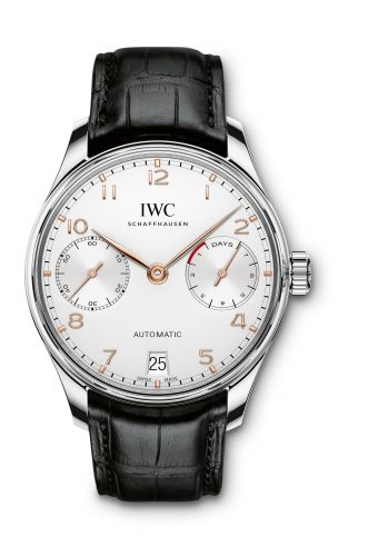 IWC Portugieser Automatic 5007 Stainless Steel Silver Gold Numerals