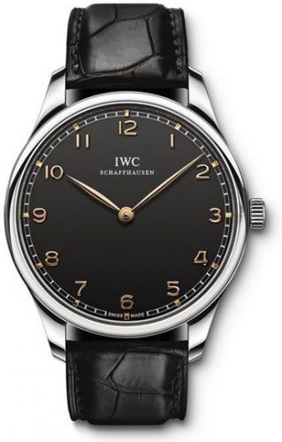 IWC Portugieser Hand-Wound Pure Classic Stainless Steel Black