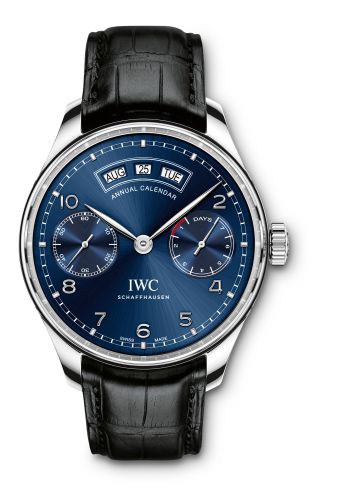 IWC Portugieser Annual Calendar Stainless Steel Blue