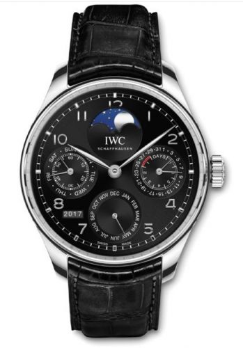 IWC Portugieser Perpetual Calendar Single Moon Platinum Black