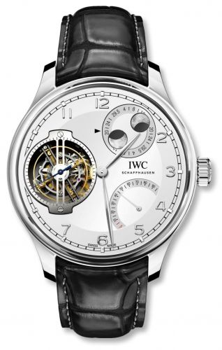 IWC Portugieser Constant-Force Tourbillon Double Moon Platinum Silver