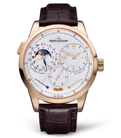 Jaeger-LeCoultre Duomètre Quantième Lunaire Pink Gold Silver Alligator