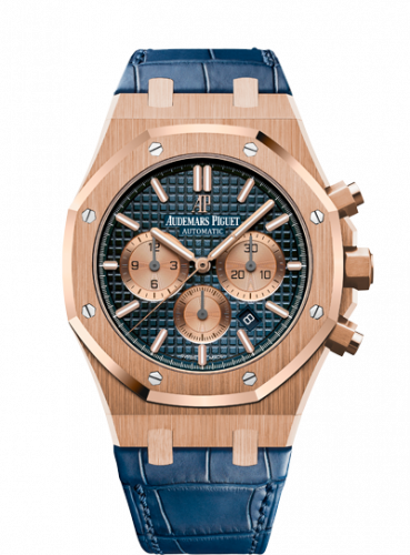 Audemars Piguet Royal Oak Chronograph 41 Pink Gold Blue Alligator