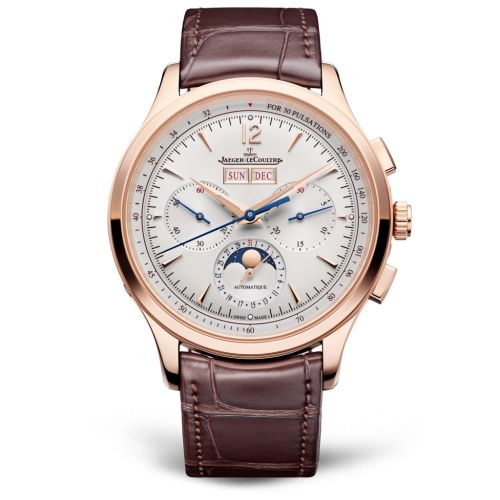 Jaeger-LeCoultre Master Control Chronograph Calendar Pink Gold Silver Alligator