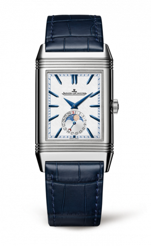 Jaeger-LeCoultre Reverso Tribute Moon Stainless Steel Silver Alligator