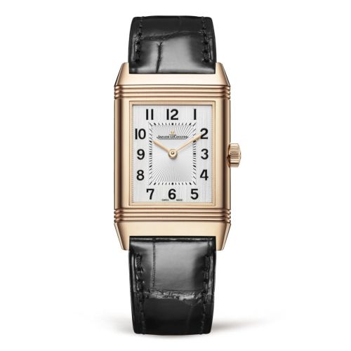 Jaeger-LeCoultre Reverso Classic Medium Thin Pink Gold Silver Alligator