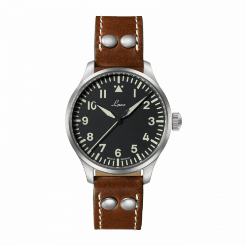 Laco Pilot Watch Basic Augsburg Stainless Steel Black