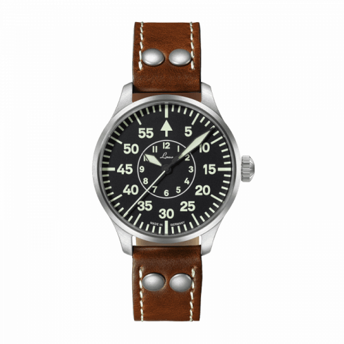Laco Pilot Watch Basic Aachen Stainless Steel Black
