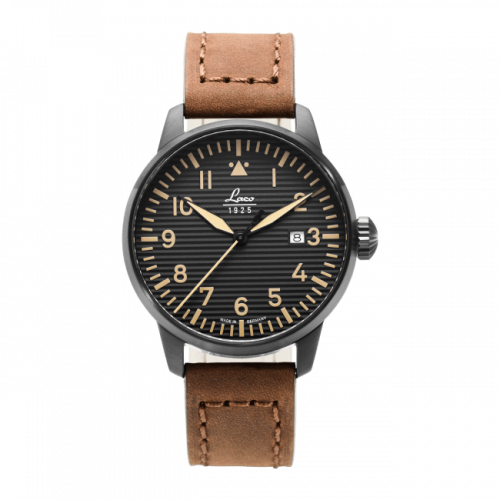 Laco Pilot Watch Special Models St. Gallen Stainless Steel Black