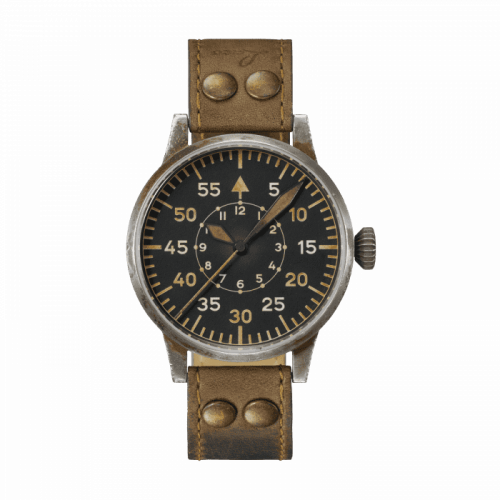 Laco Pilot Watch Original Speyer Erbstück Stainless Steel Black