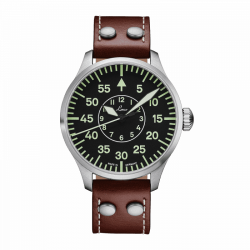 Laco Pilot Watch Basic Aachen Stainless Steel Black