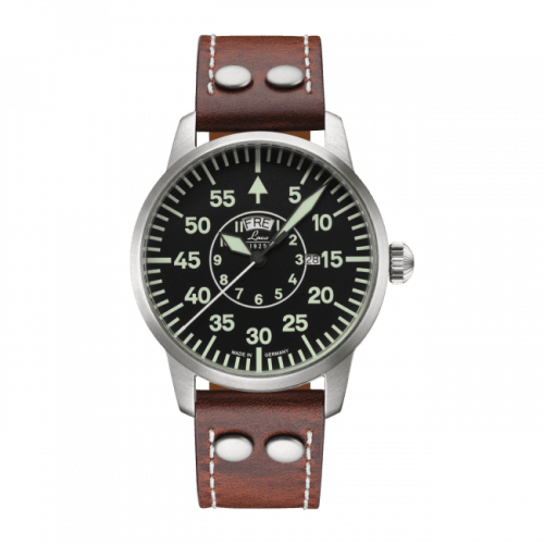 Laco Pilot Watch Basic Zürich Stainless Steel Black