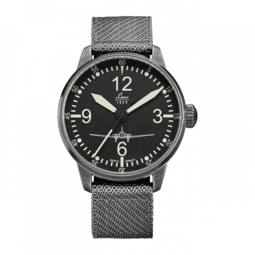 Laco Pilot Watch Special Models DC-3 Stainless steel Black