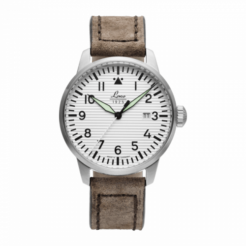 Laco Pilot Watch Special Models Basel Stainless Steel White