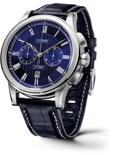 Leroy Automatic Deck Chronograph White Gold Blue