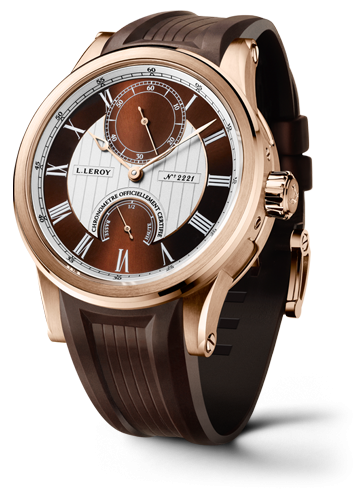 Leroy Automatic Deck Chronometer Pink Gold Brown-Silver