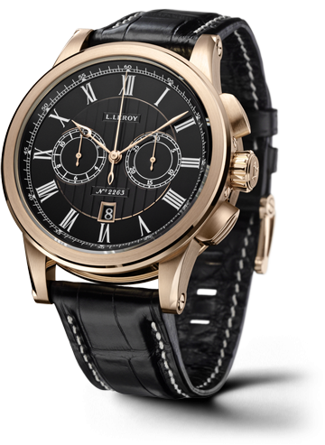 Leroy Automatic Deck Chronograph Pink Gold Black