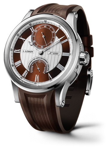 Leroy Automatic Deck Chronometer White Gold Brown-Silver