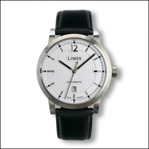 Limes Chyros Automatic - Silvered black leather strap