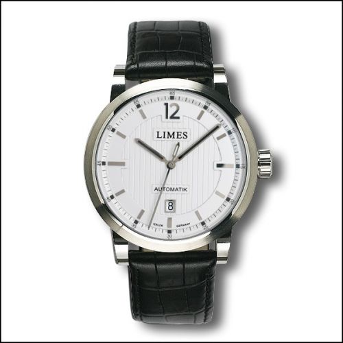 Limes Chyros Automatic - Silvered black leather strap (Croco)