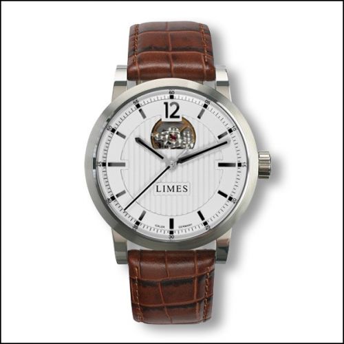 Limes Chyros Balancier Visible - Silvered brown leather strap