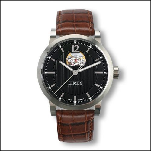 Limes Chyros Balancier Visible - Black brown leather strap