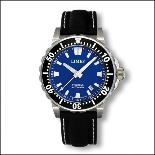 Limes 1Tausend Automatic Blue - Leather strap