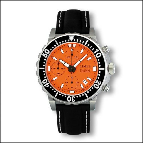 Limes Endurance Chrono - Orange leather strap