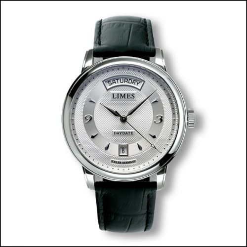 Limes Pharo DayDate - Silvered black leather strap