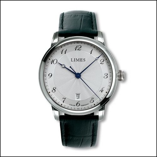 Limes Pharo Cartouche A - Silvered dial - Black leather strap