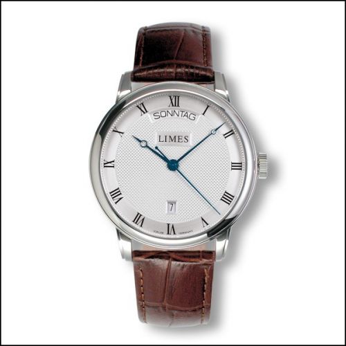 Limes Pharo DayDate - silvered brown leather strap