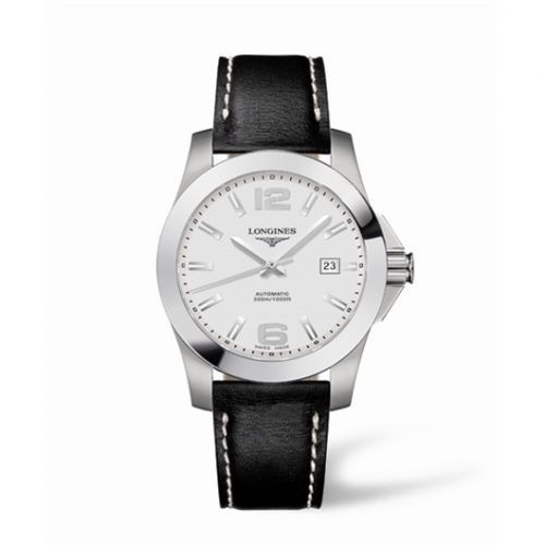 Longines Conquest Automatic 41mm Silver Leather