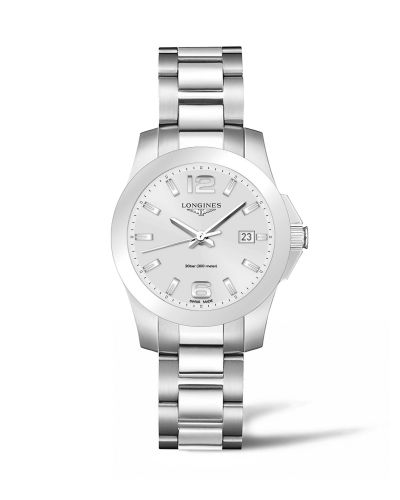 Longines Conquest Quartz 36 Stainless Steel Silver