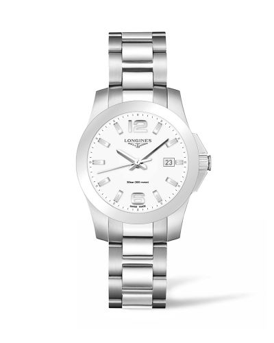Longines Conquest Quartz 36 Stainless Steel White