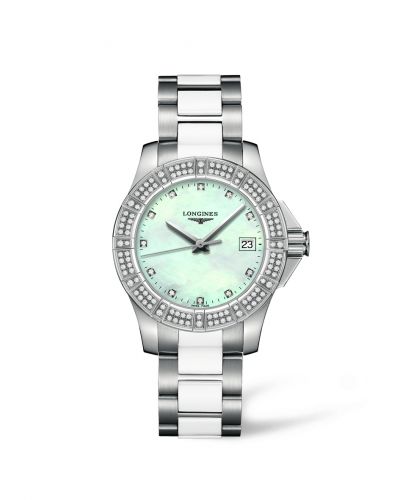 Longines Conquest 35 Quartz Stainless Steel Diamond Bezel