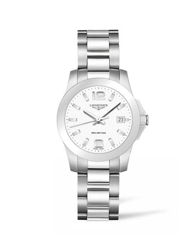 Longines Conquest Quartz 34 Stainless Steel White