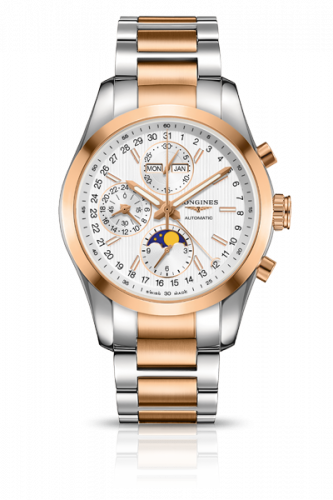 Longines Conquest Classic Moonphase Silver Two Tone