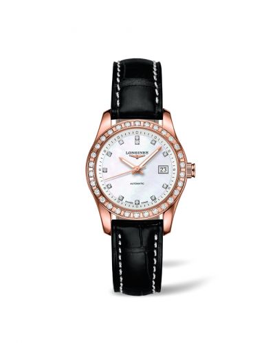Longines Conquest Classic Automatic 29.5 Red Gold Diamond MOP